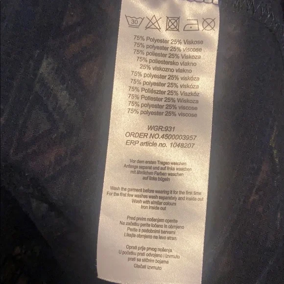 Janina women’s burn out print navy 3/4 sleeve cardigan size 6 EUC - Picture 5 of 5